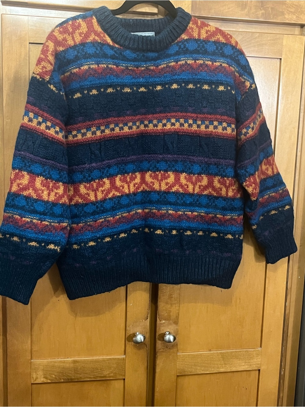 Vintage Sweater Market Copenhagen 100% Wool Nordic Fair Isle Crewneck Sweater